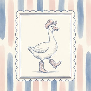 Preppy Vintage Goose Illustration