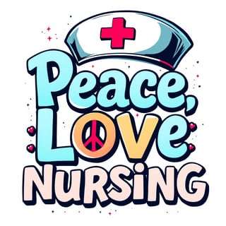 Peace Love Nursing T-Shirt Design