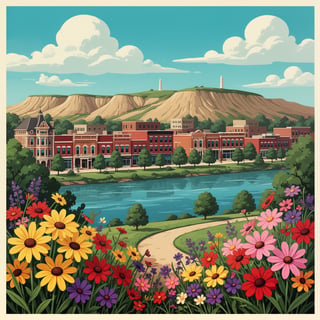 Vibrant Sioux City Travel Poster