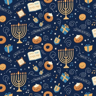 Hanukkah Pattern with Candles & Songs