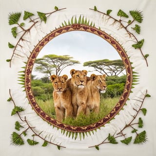 Elegant Centered African Lions