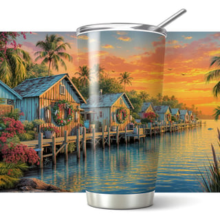 Old Florida Fishing Village Tumbler Wrap