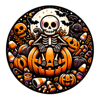Cartoon Skeleton Halloween Sign