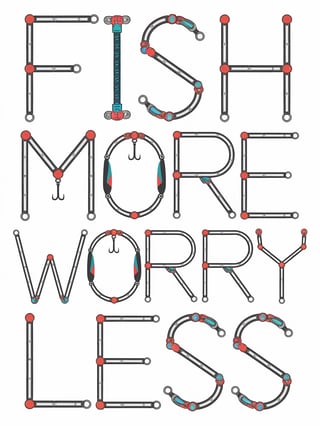 Fish More Worry Less Illustration