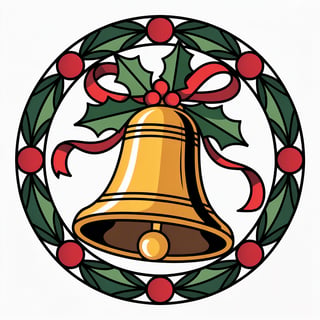 Stained Glass Christmas Bell Medallion