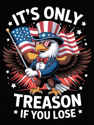 Patriotic Bald Eagle T-Shirt Design