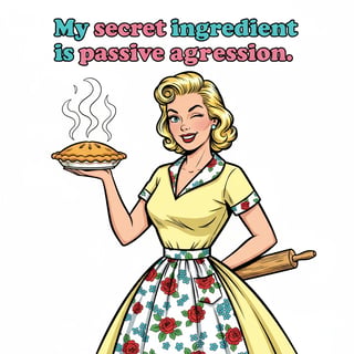 1950s Retro Housewife with Pie