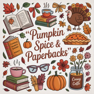 Burnt Orange Autumn Doodle Collage