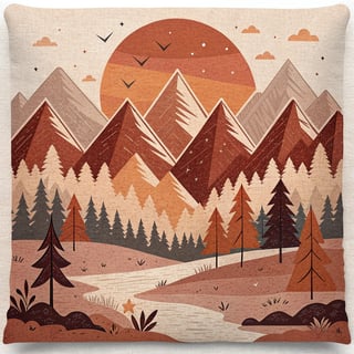 Stylized Mountain Landscape Pattern