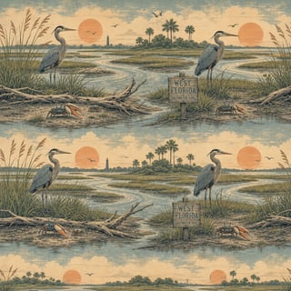West Florida Marsh Tumbler Wrap