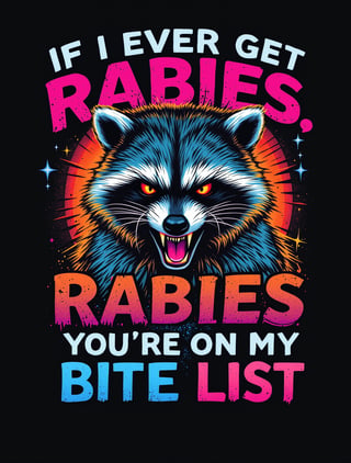 Angry Raccoon Grunge T-Shirt Design