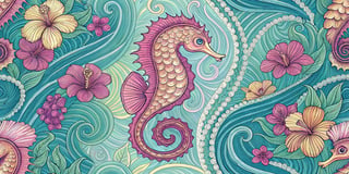 Vibrant Baby Seahorse in Ocean Currents