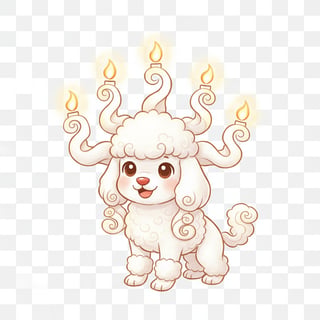 Cute Poodle Menorah Cartoon