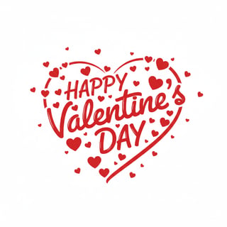Vibrant Red Heart Text Design