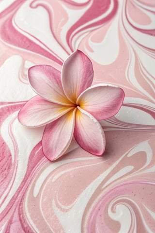 Pink Plumeria Flower on Pastel Background