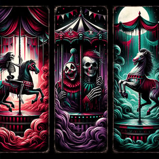 Gothic Haunted Carousel Illustration