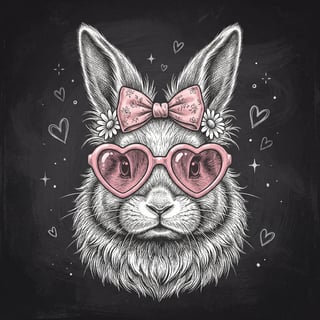 Vintage Chalkboard Rabbit Illustration