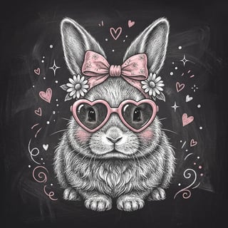 Vintage Chalkboard Rabbit Illustration