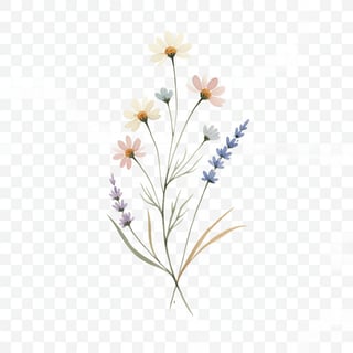 Minimal Watercolor Wildflower Sprig