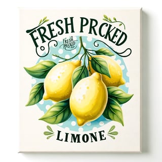 Watercolor Lemons on Polka Dot Background