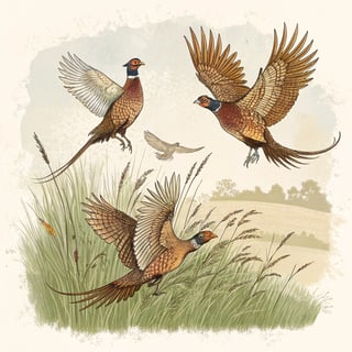 Vintage Pheasant Wildlife T-Shirt Design