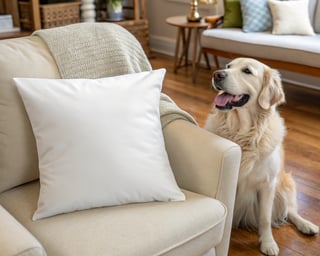 Cozy Pet-Themed Pillow Mockup