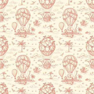 Rose-Taupe Toile Safari Pattern