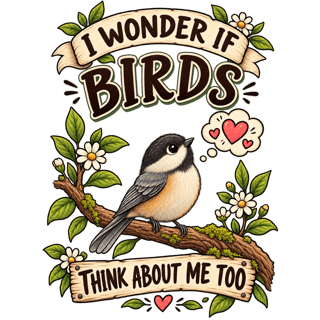 Woodland Bird with Thought Hearts