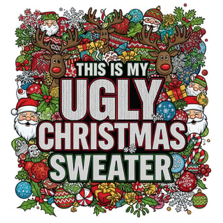 Ugly Christmas Sweater T-Shirt Design