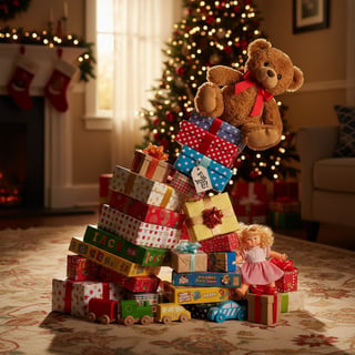 Stack of Toys and Gifts