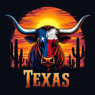 Vibrant Texas Longhorn T-Shirt Design