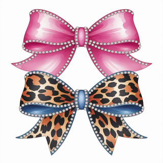 Leopard Print Coquette Ribbon Bow Illustration