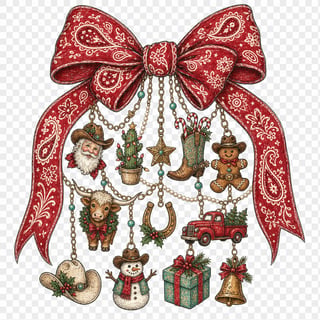 Western Christmas Charms Illustration