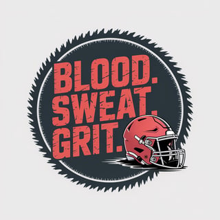 Jagged Badge with Bold Text and Helmet