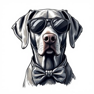 Weimaraner Dog Portrait in Sunglasses