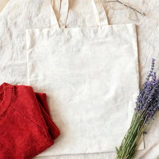Photorealistic Tote Bag Flat Lay