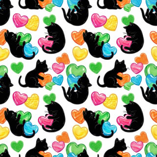 Photo-Realistic Black Kittens Pattern