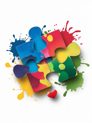 Vibrant Colorful Puzzle Piece Artwork