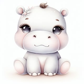 Cute Baby Hippo Clipart