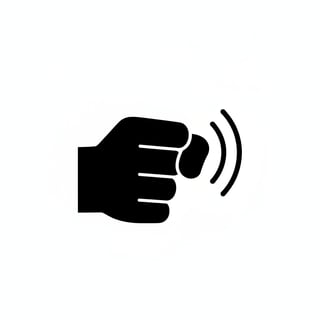 Black Graphic of Knocking Fist