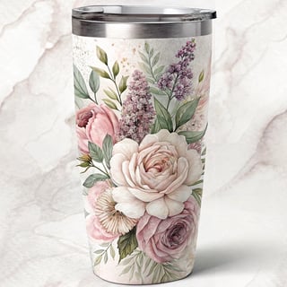 Elegant Floral Tumbler Wrap Design