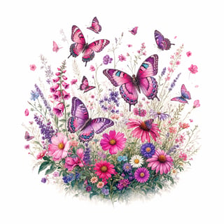 Pink & Purple Butterfly Meadow