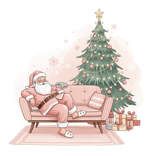Retro Santa Christmas Illustration