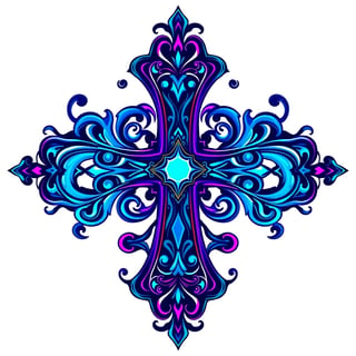 Iridescent Fantasy Cross Design
