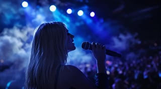 Live Concert Close-Up of Woman Singing