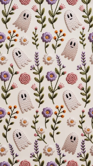 Ethereal Ghosts and Wildflowers Pattern
