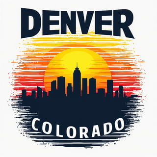 Denver Colorado Sunset Skyline Tee