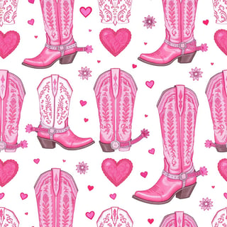Seamless Cowgirl Boots Pattern
