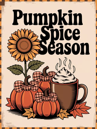 Retro Pumpkin Spice Season Graphic