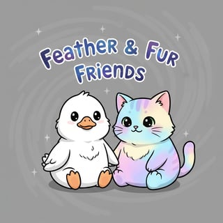 Chibi Goose and Pastel Cat Duo